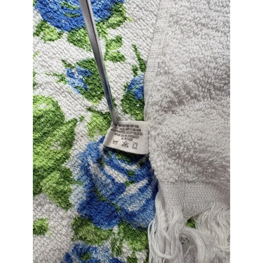 Vintage Blue Cannon Towels 6 Pc Floral Fringed USA 4 Towels 2 Washcloths NEW